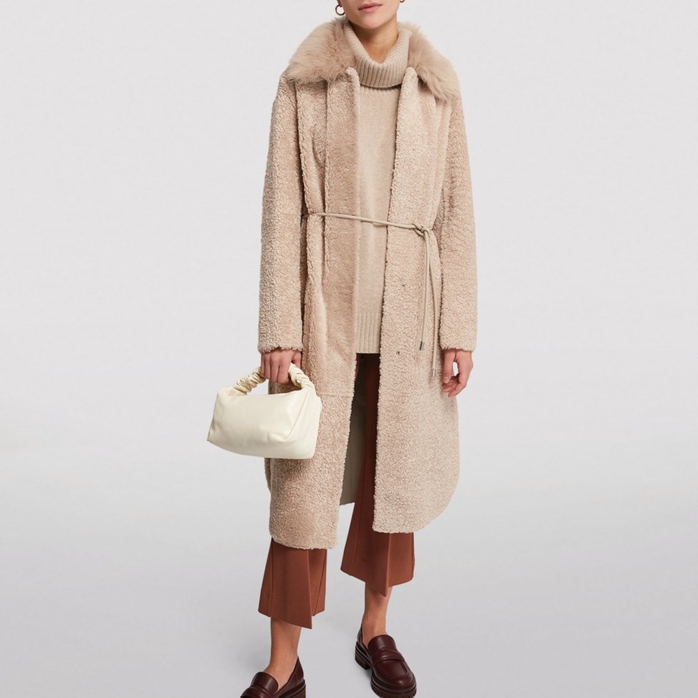 NWT Theory Oatmeal Shearling Coat - Size S